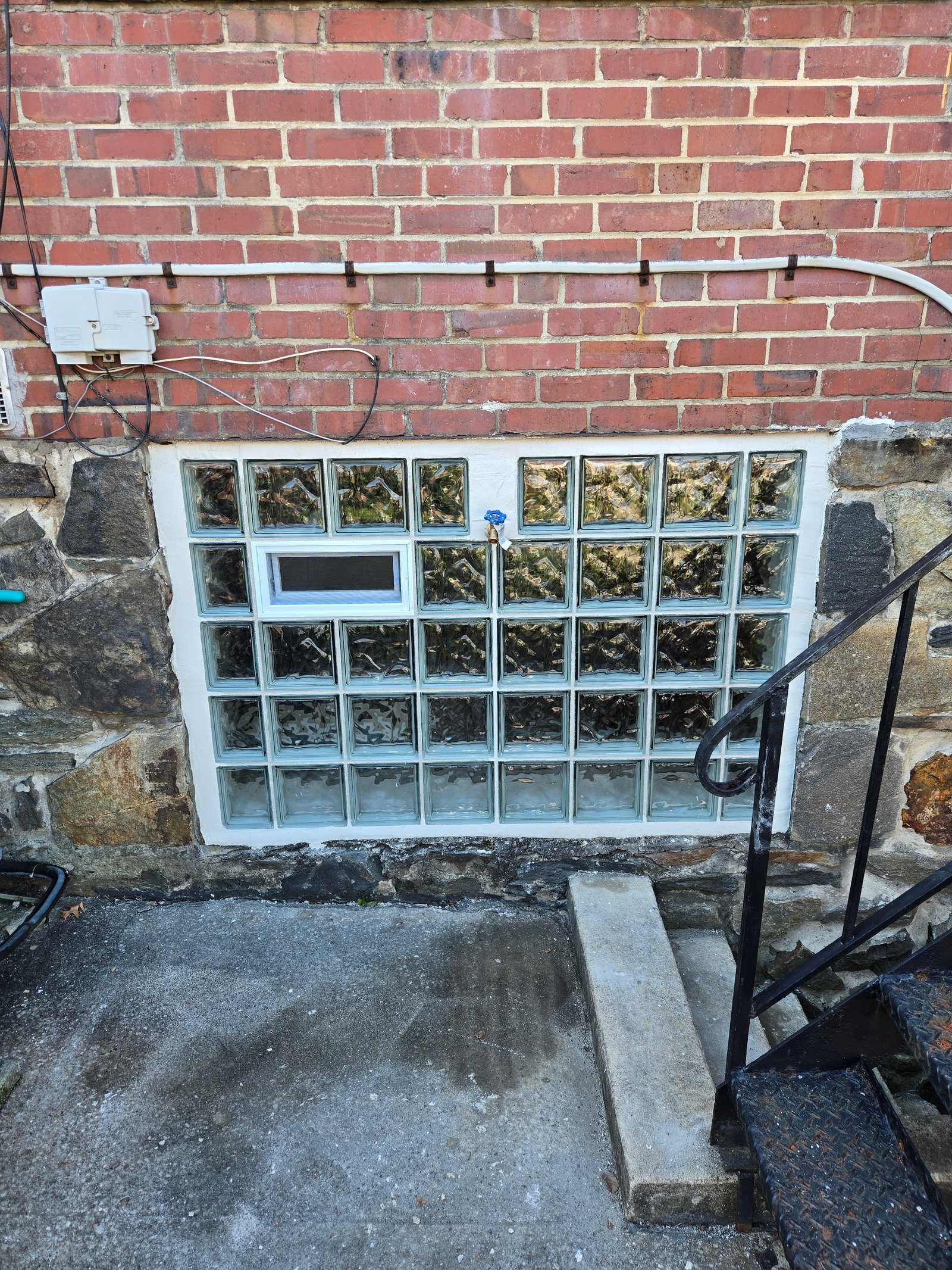 Large glass block basement window
